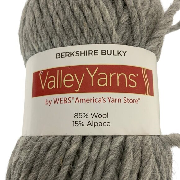 Valley Yarns Berkshire Bulky Yarn Light Gray Heather No 41 Wool & Alpaca 108 yds - Picture 2 of 5